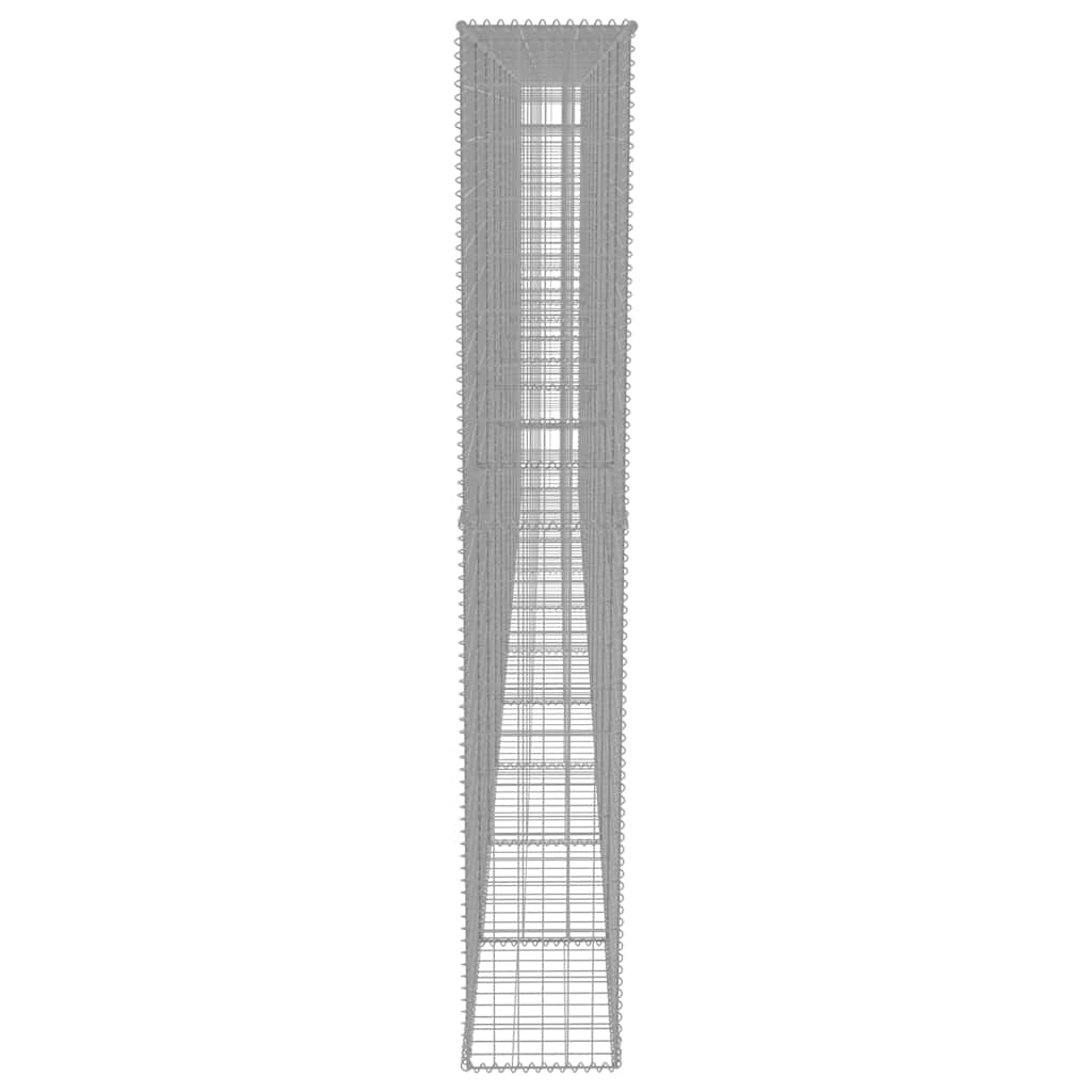 vidaXL Gabionenwand mit Abdeckung Verzinkter Stahl 600×30×200 cm