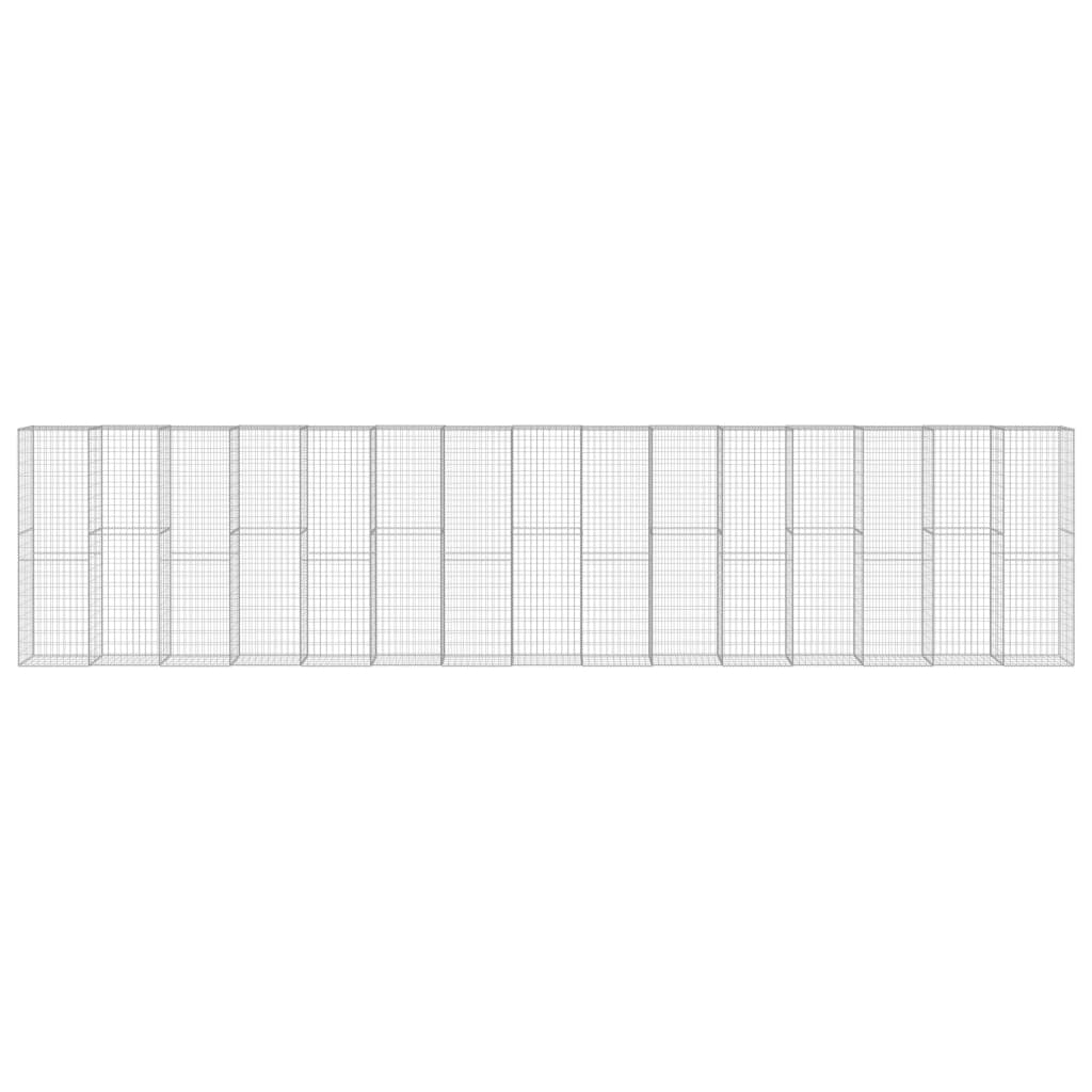 vidaXL Gabionenwand mit Abdeckung Verzinkter Stahl 900×50×200 cm