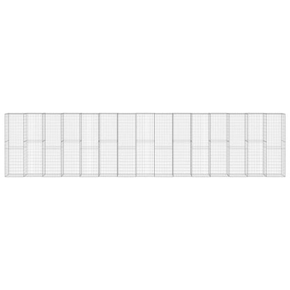 vidaXL Gabionenwand mit Abdeckung Verzinkter Stahl 900×50×200 cm