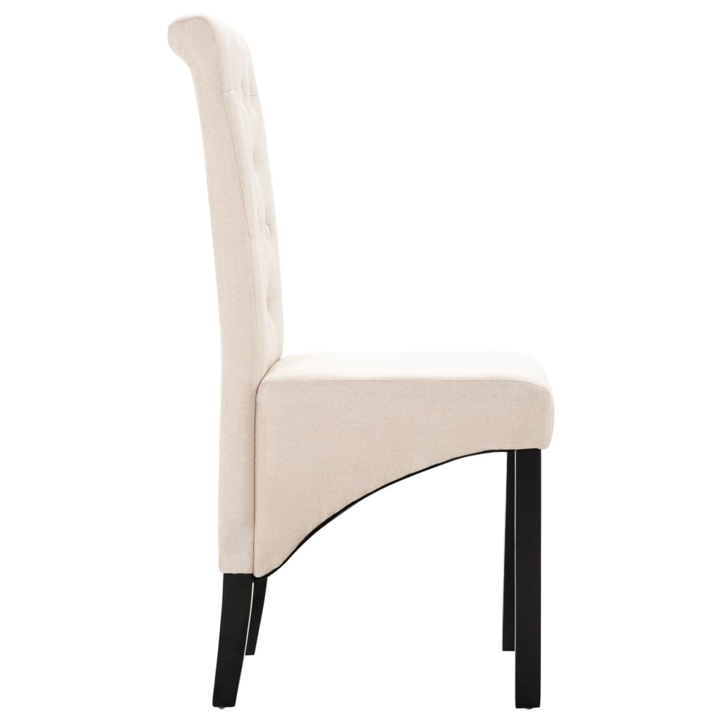 vidaXL Esszimmerstühle 2 Stk. Creme Stoff
