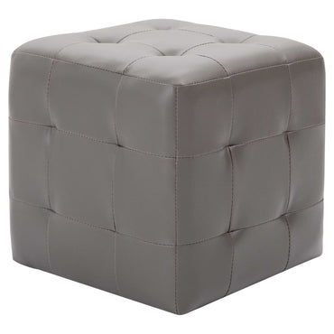 vidaXL Nachttische 2 Stk. Grau 30×30×30 cm Kunstleder
