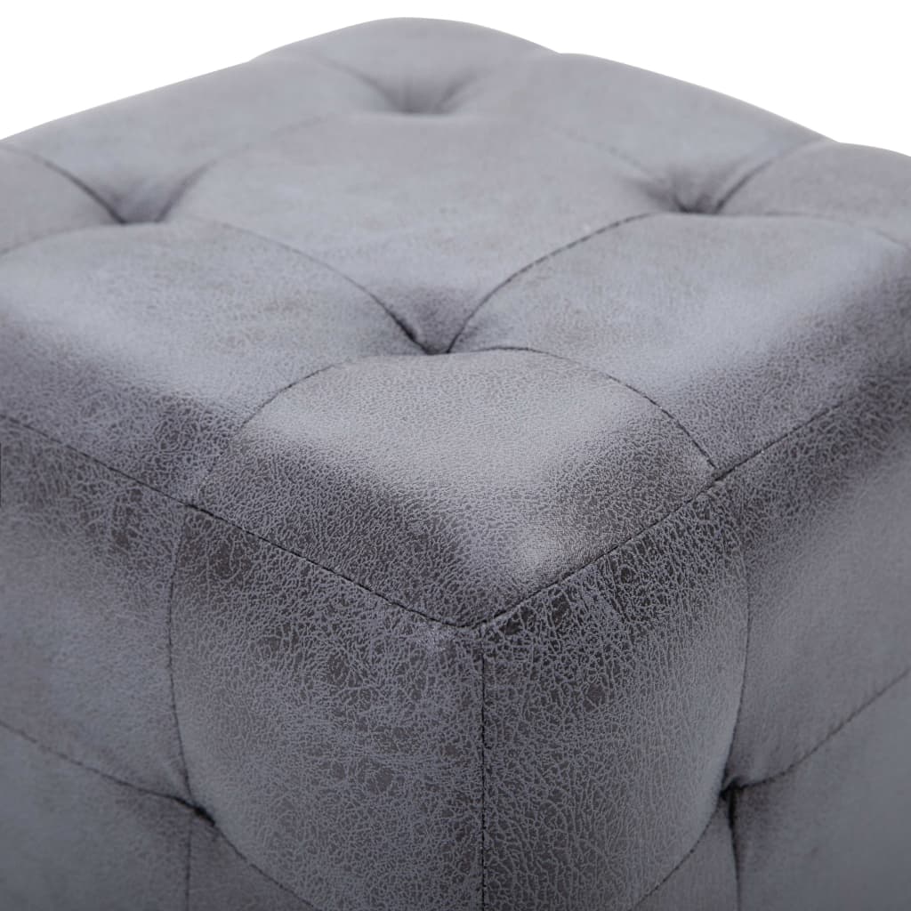 vidaXL Tables de chevet 2 pcs Gris 30x30x30 cm Aspect daim