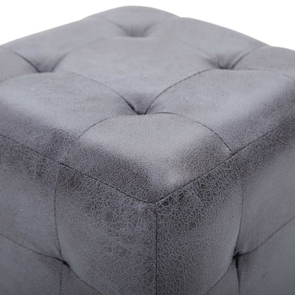 vidaXL Tables de chevet 2 pcs Gris 30x30x30 cm Aspect daim