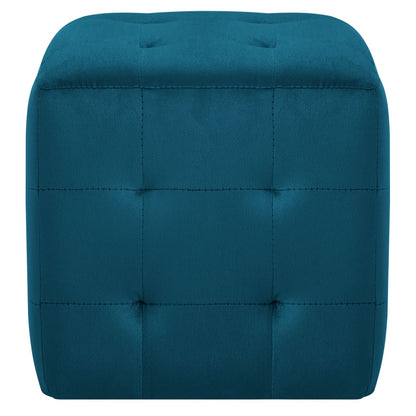 vidaXL Nachttische 2 Stk. Blau 30×30×30 cm Samtstoff