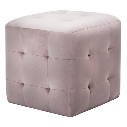 vidaXL Nachttische 2 Stk. Rosa 30×30×30 cm Samtstoff