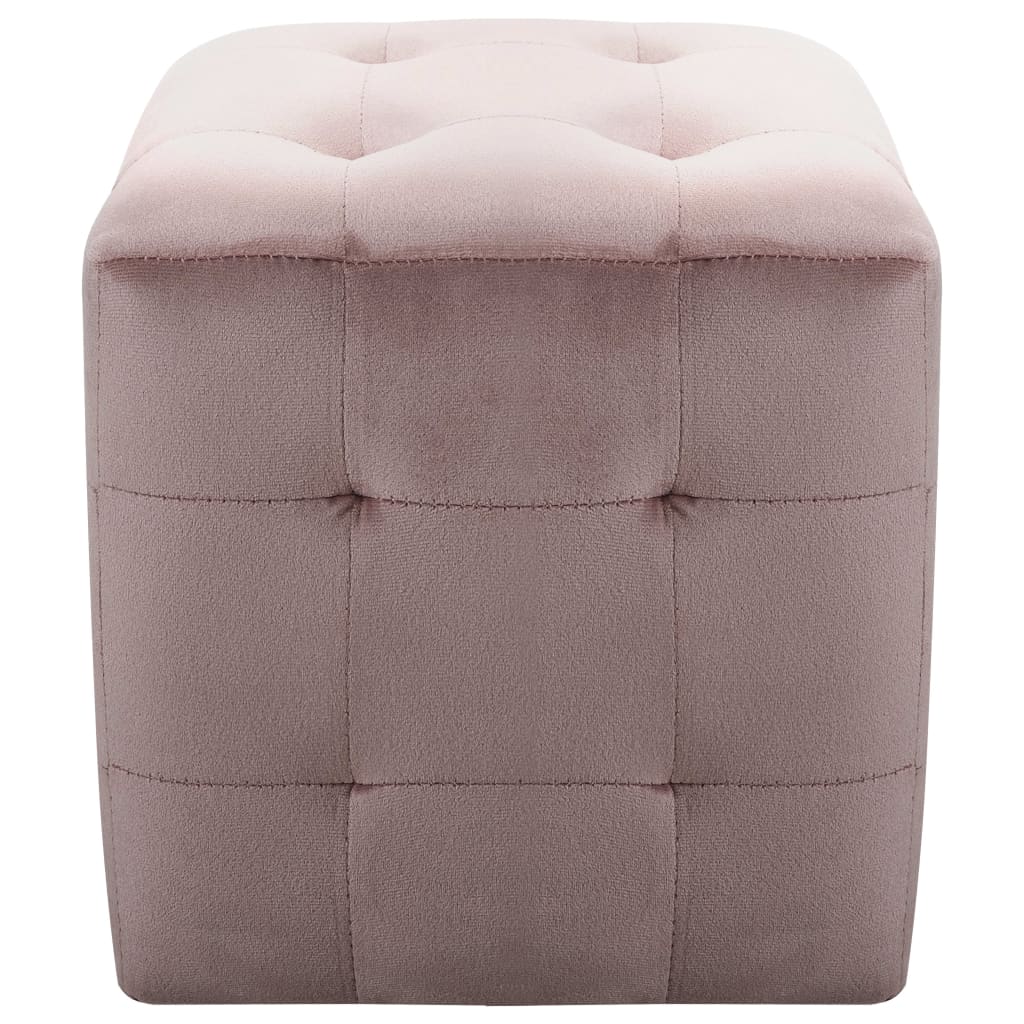 vidaXL Nachttische 2 Stk. Rosa 30×30×30 cm Samtstoff