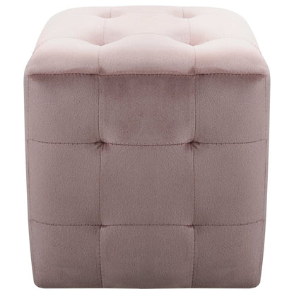 vidaXL Nachttische 2 Stk. Rosa 30×30×30 cm Samtstoff