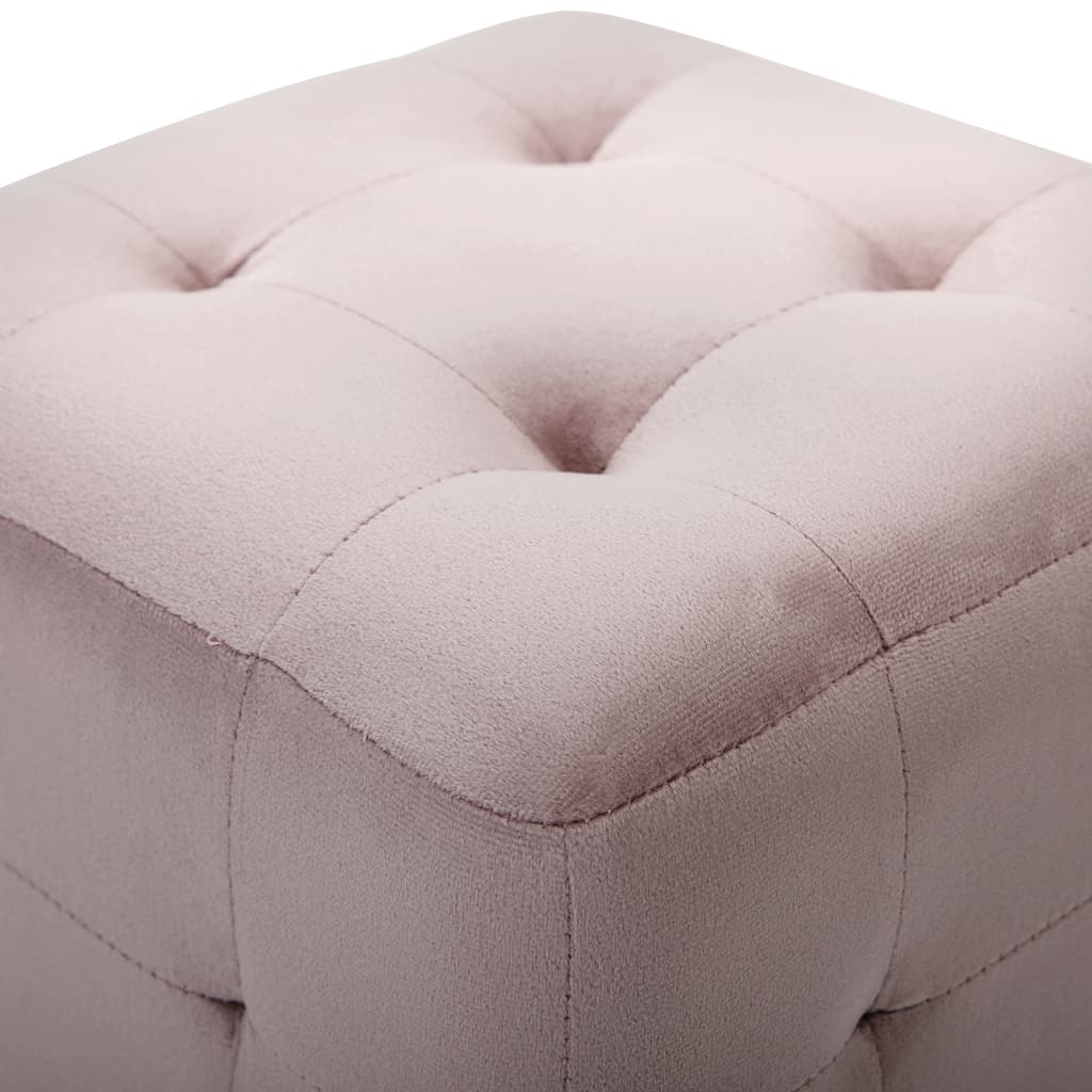 vidaXL Nachttische 2 Stk. Rosa 30×30×30 cm Samtstoff