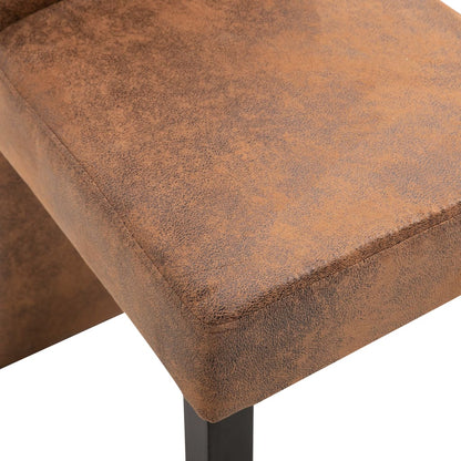 vidaXL Esszimmerstühle 4 Stk. Braun Kunstleder in Wildleder-Optik
