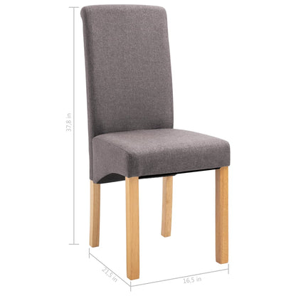 vidaXL Chaises de salle à manger 4 pcs Taupe Tissu