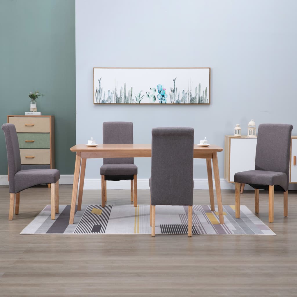 vidaXL Chaises de salle à manger 4 pcs Taupe Tissu