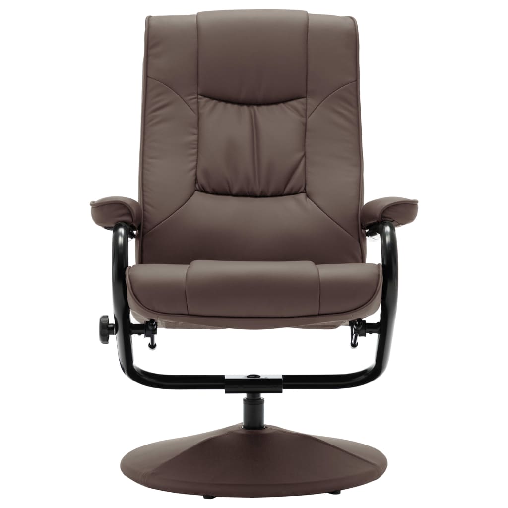 vidaXL TV-Sessel mit Fußhocker Braun Kunstleder