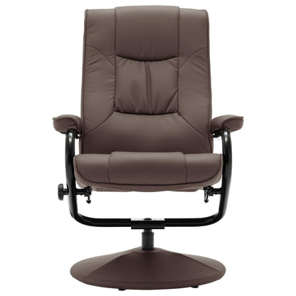 vidaXL TV-Sessel mit Fußhocker Braun Kunstleder