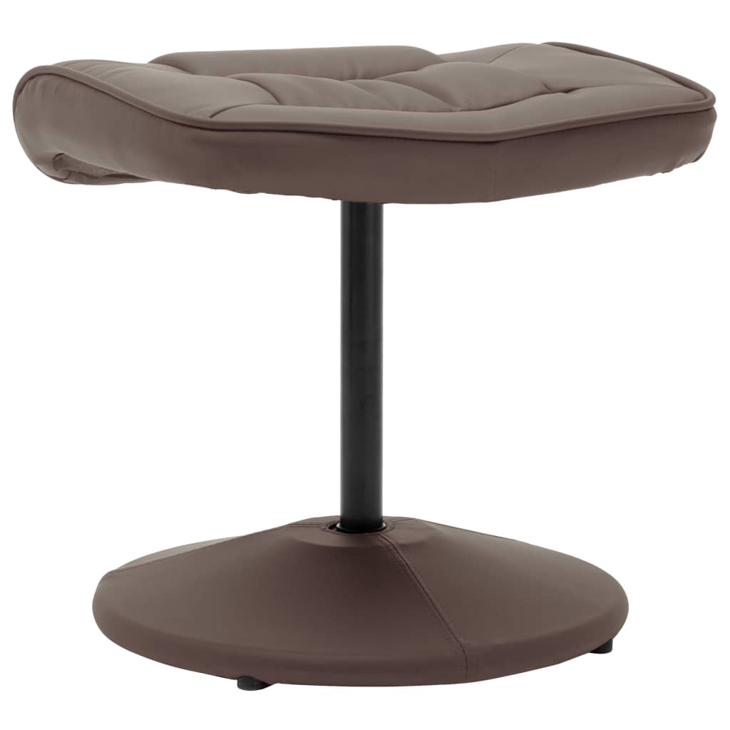 vidaXL TV-Sessel mit Fußhocker Braun Kunstleder