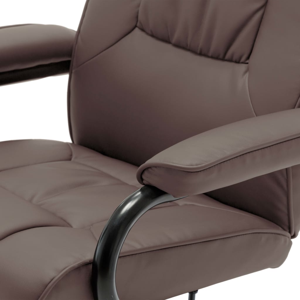 vidaXL TV-Sessel mit Fußhocker Braun Kunstleder