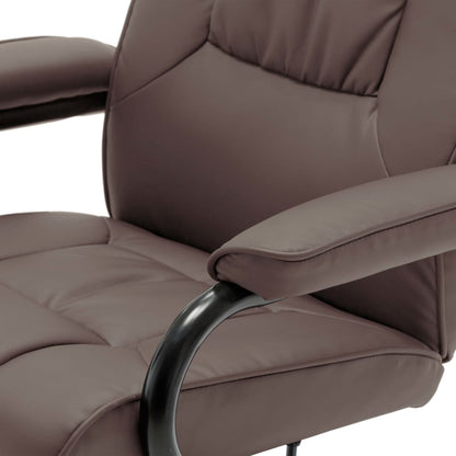 vidaXL TV-Sessel mit Fußhocker Braun Kunstleder
