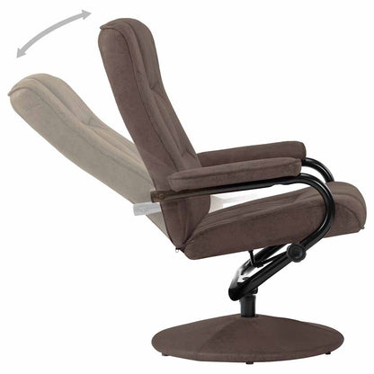 vidaXL TV-Sessel mit Fußhocker Braun Wildleder-Optik