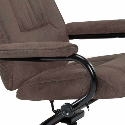 vidaXL TV-Sessel mit Fußhocker Braun Wildleder-Optik