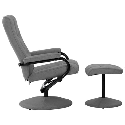 vidaXL Relaxsessel mit Fußhocker Hellgrau Stoff