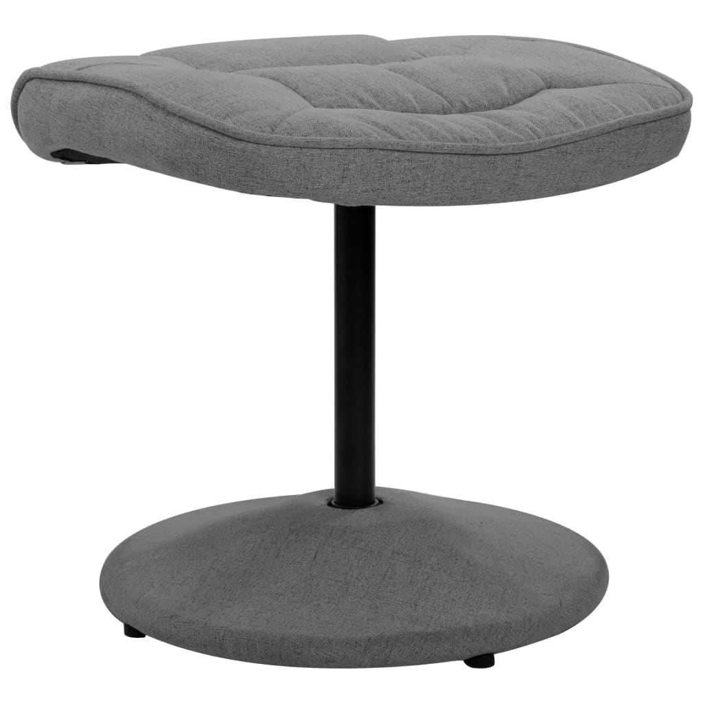 vidaXL Relaxsessel mit Fußhocker Hellgrau Stoff