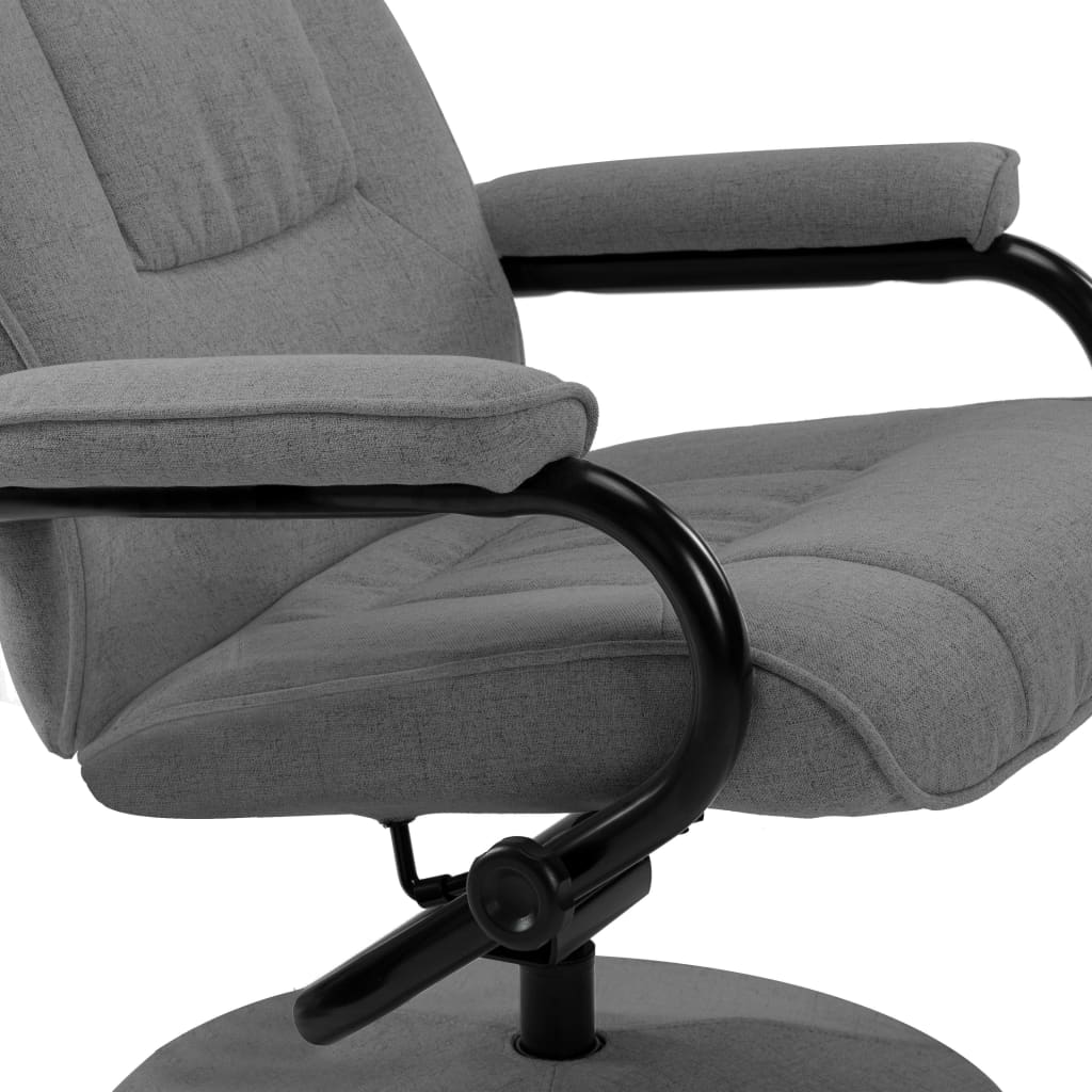 vidaXL Relaxsessel mit Fußhocker Hellgrau Stoff