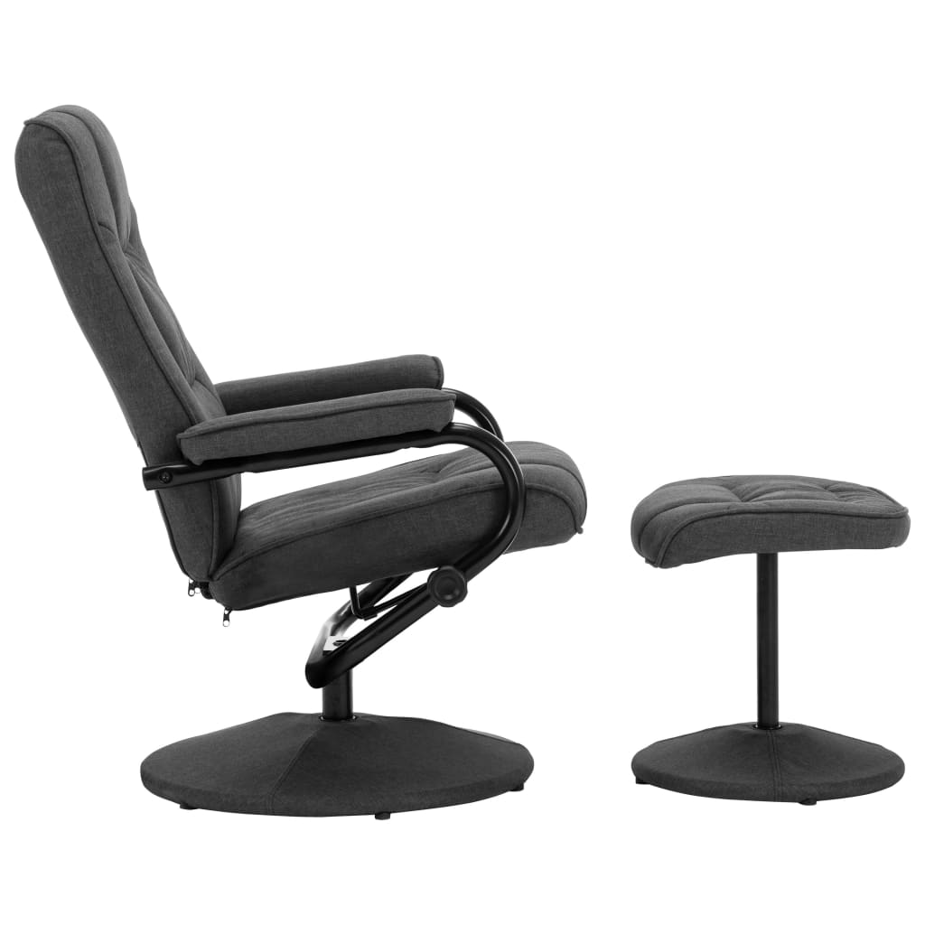 vidaXL Relaxsessel mit Fußhocker Dunkelgrau Stoff