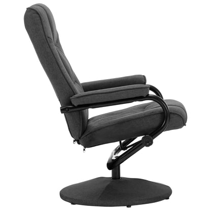 vidaXL Relaxsessel mit Fußhocker Dunkelgrau Stoff