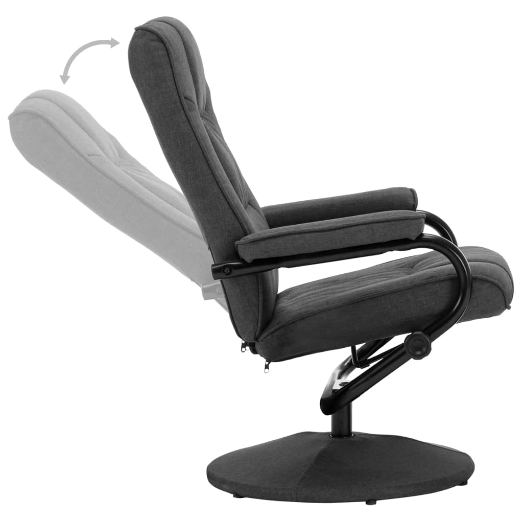vidaXL Relaxsessel mit Fußhocker Dunkelgrau Stoff