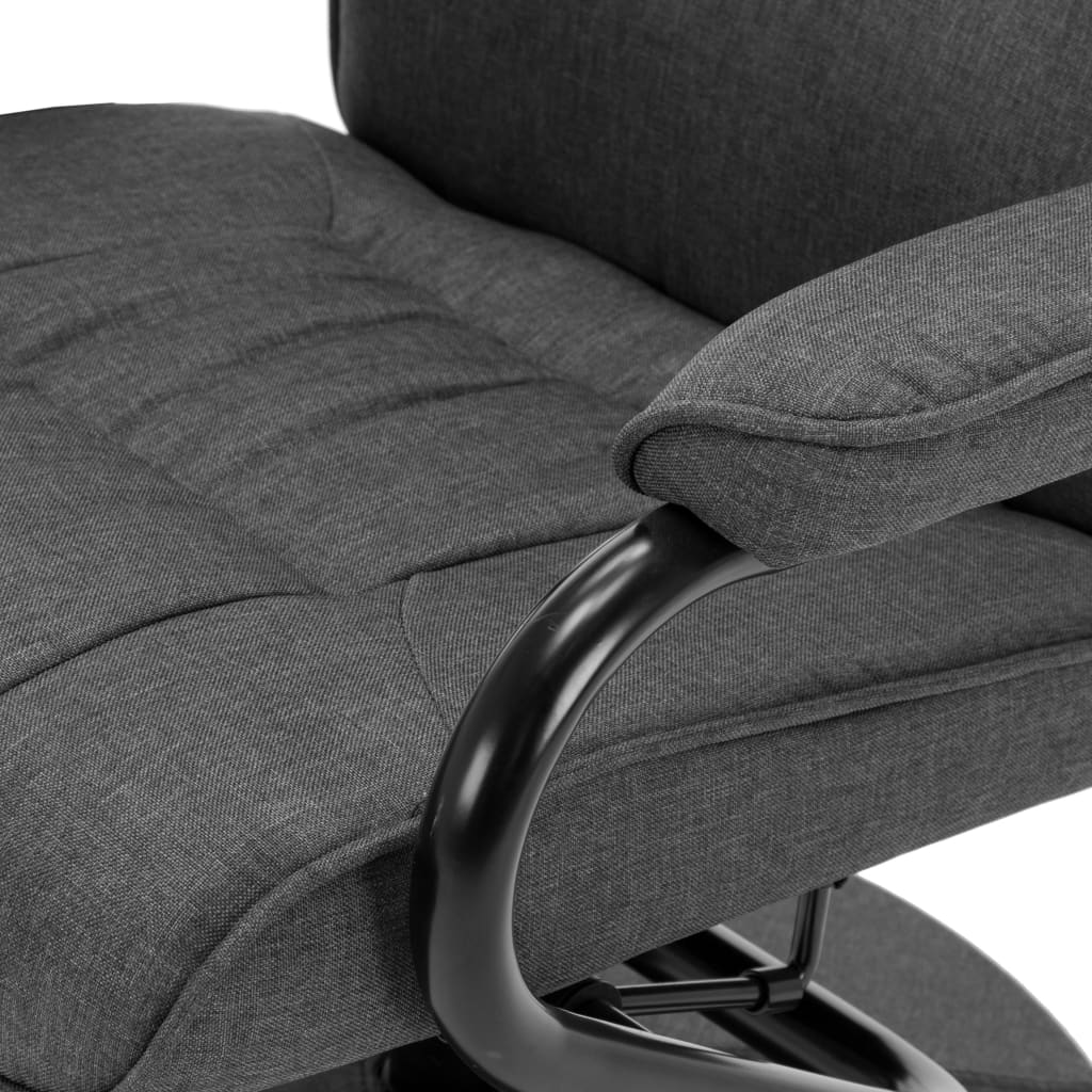 vidaXL Relaxsessel mit Fußhocker Dunkelgrau Stoff