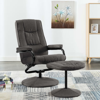 vidaXL Relaxsessel mit Fußhocker Dunkelgrau Stoff