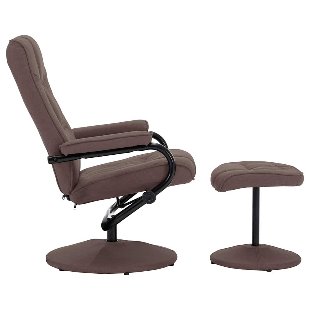 vidaXL Relaxsessel mit Fußhocker Braun Stoff