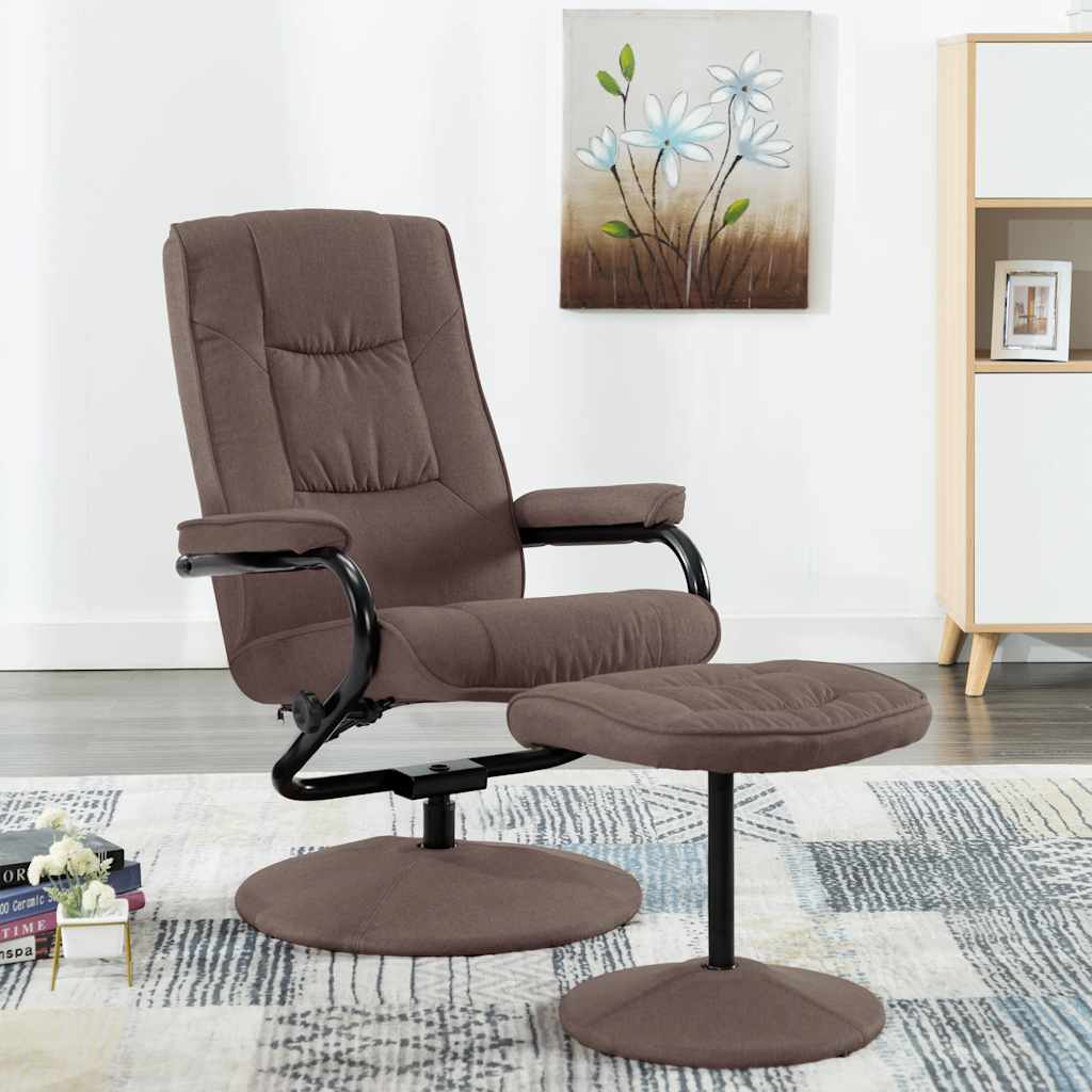 vidaXL Relaxsessel mit Fußhocker Braun Stoff