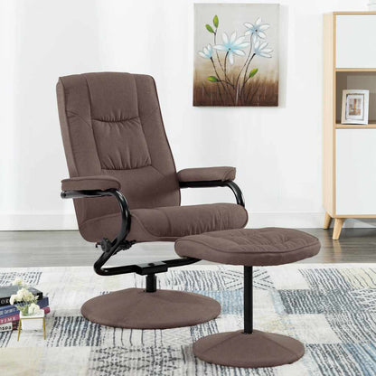 vidaXL Relaxsessel mit Fußhocker Braun Stoff