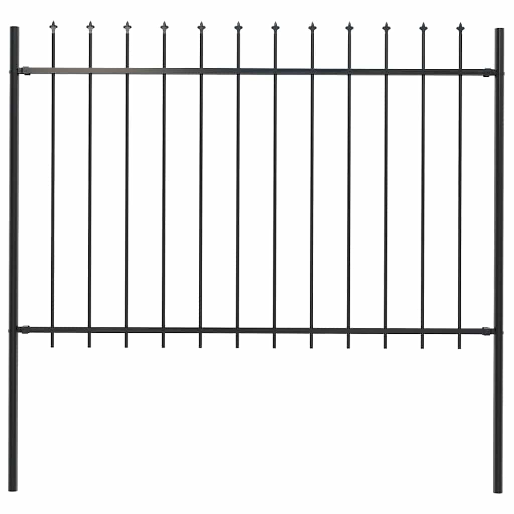 vidaXL Gartenzaun mit Speerspitze Stahl 181 x 120 cm Schwarz