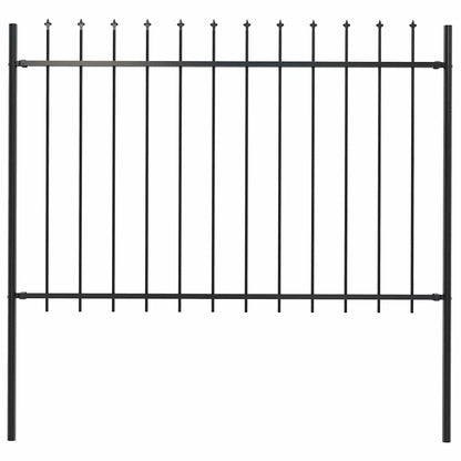 vidaXL Gartenzaun mit Speerspitze Stahl 181 x 120 cm Schwarz