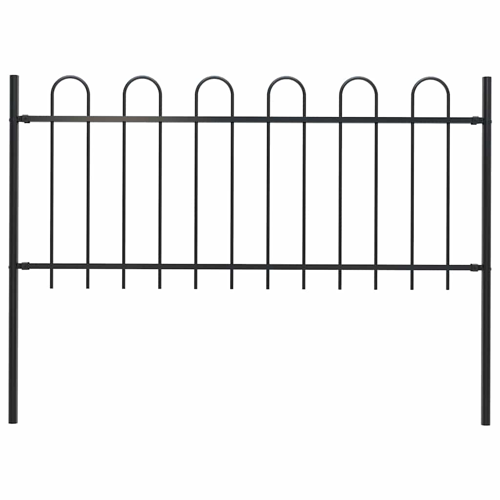 vidaXL Gartenzaun mit Rundbogen Stahl 181 x 100 cm Schwarz