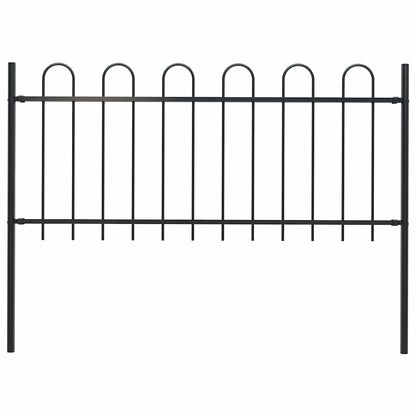 vidaXL Gartenzaun mit Rundbogen Stahl 181 x 100 cm Schwarz