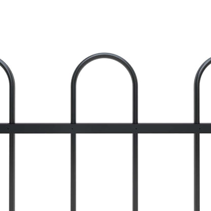 vidaXL Gartenzaun mit Rundbogen Stahl 181 x 100 cm Schwarz