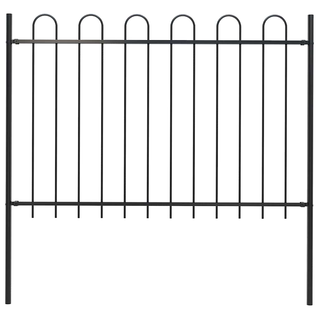 vidaXL Gartenzaun mit Rundbogen Stahl 181 x 120 cm Schwarz