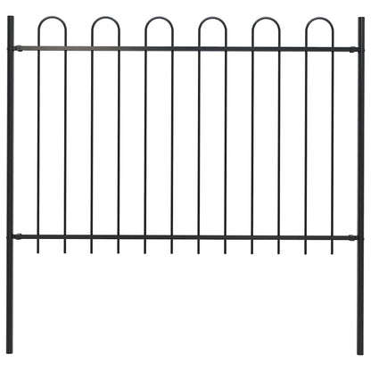 vidaXL Gartenzaun mit Rundbogen Stahl 181 x 120 cm Schwarz