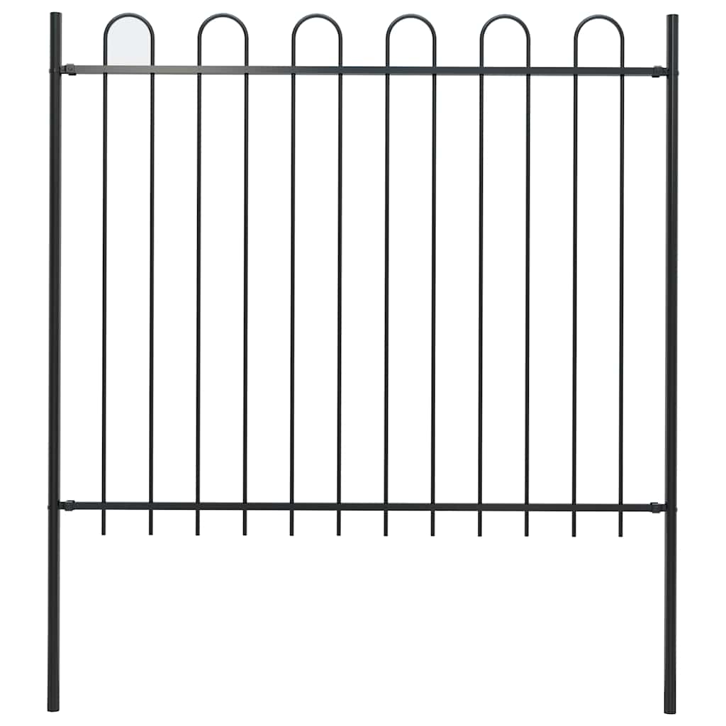 vidaXL Gartenzaun mit Rundbogen Stahl 181 x 150 cm Schwarz