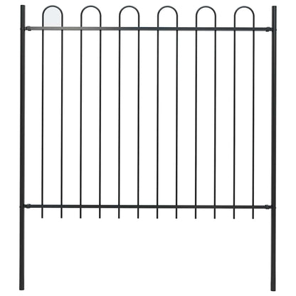 vidaXL Gartenzaun mit Rundbogen Stahl 181 x 150 cm Schwarz