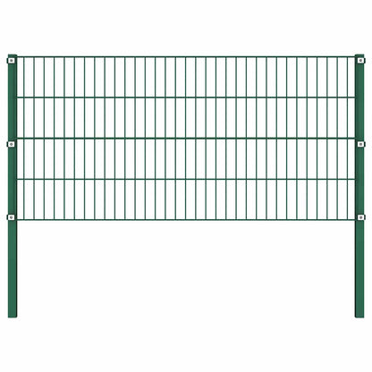 vidaXL Zaunelement mit Pfosten Eisen 176,5 x 80 cm Grün