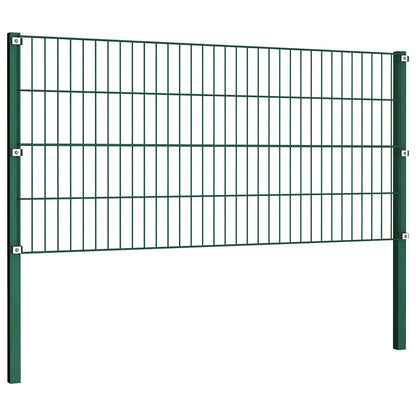 vidaXL Zaunelement mit Pfosten Eisen 176,5 x 80 cm Grün