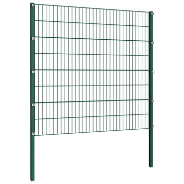 vidaXL Zaunelement mit Pfosten Eisen 176,5 x 160 cm Grün
