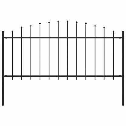 vidaXL Gartenzaun mit Speerspitzen Stahl (0,5 - 0,75) x 1,7 m Schwarz