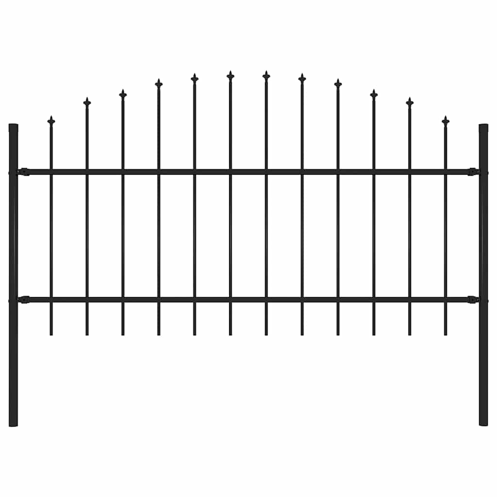 vidaXL Gartenzaun mit Speerspitze Stahl 181 x 125 cm Schwarz
