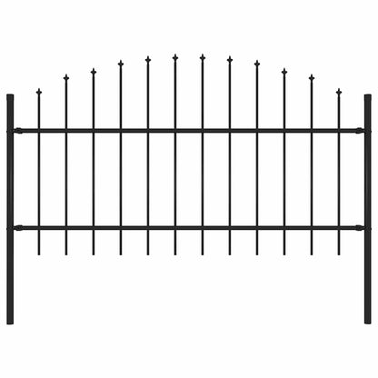 vidaXL Gartenzaun mit Speerspitze Stahl 181 x 125 cm Schwarz