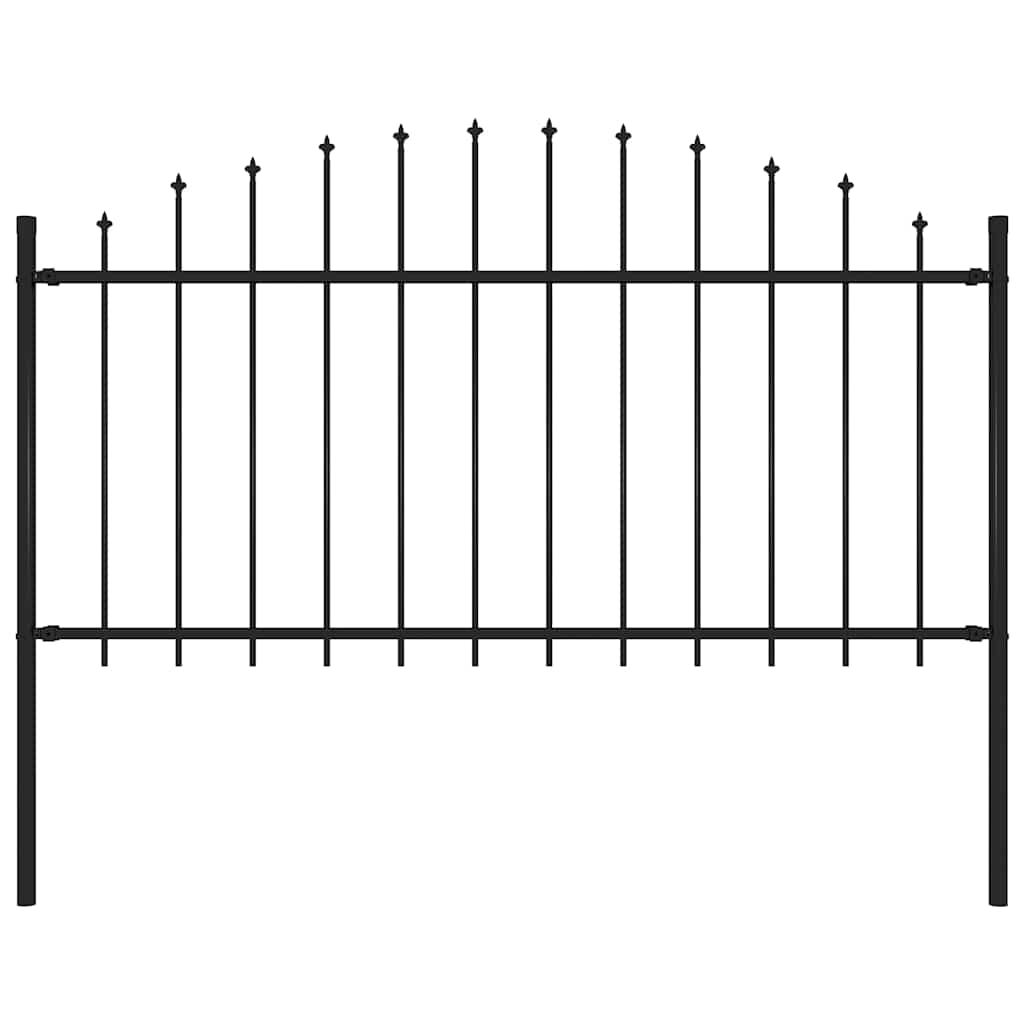 vidaXL Gartenzaun mit Speerspitze Stahl 181 x 150 cm Schwarz