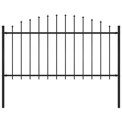 vidaXL Gartenzaun mit Speerspitze Stahl 181 x 150 cm Schwarz